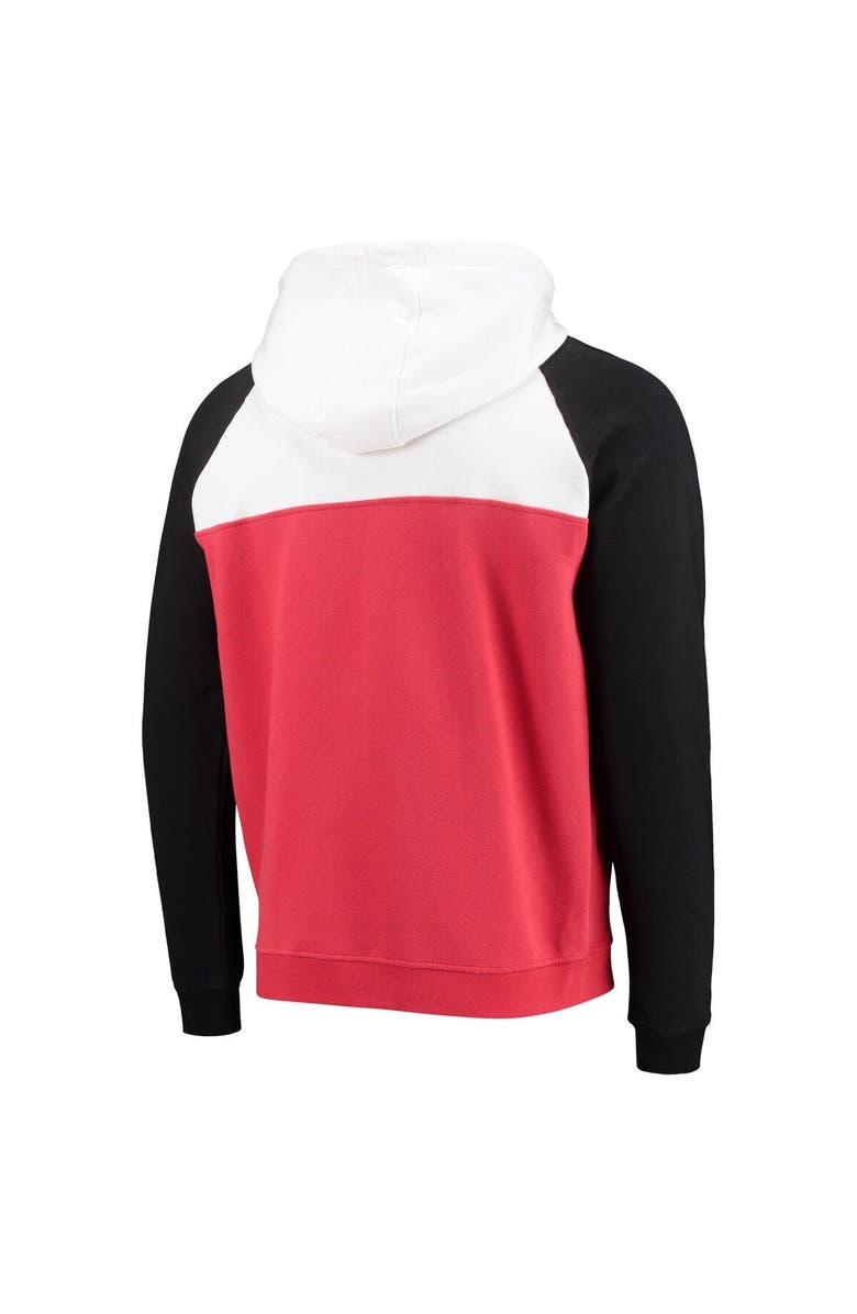 New Era Men's New Era Red/White Washington Nationals Cooperstown Collection Quarter-Zip Hoodie Jacket, Alternate, color, Red