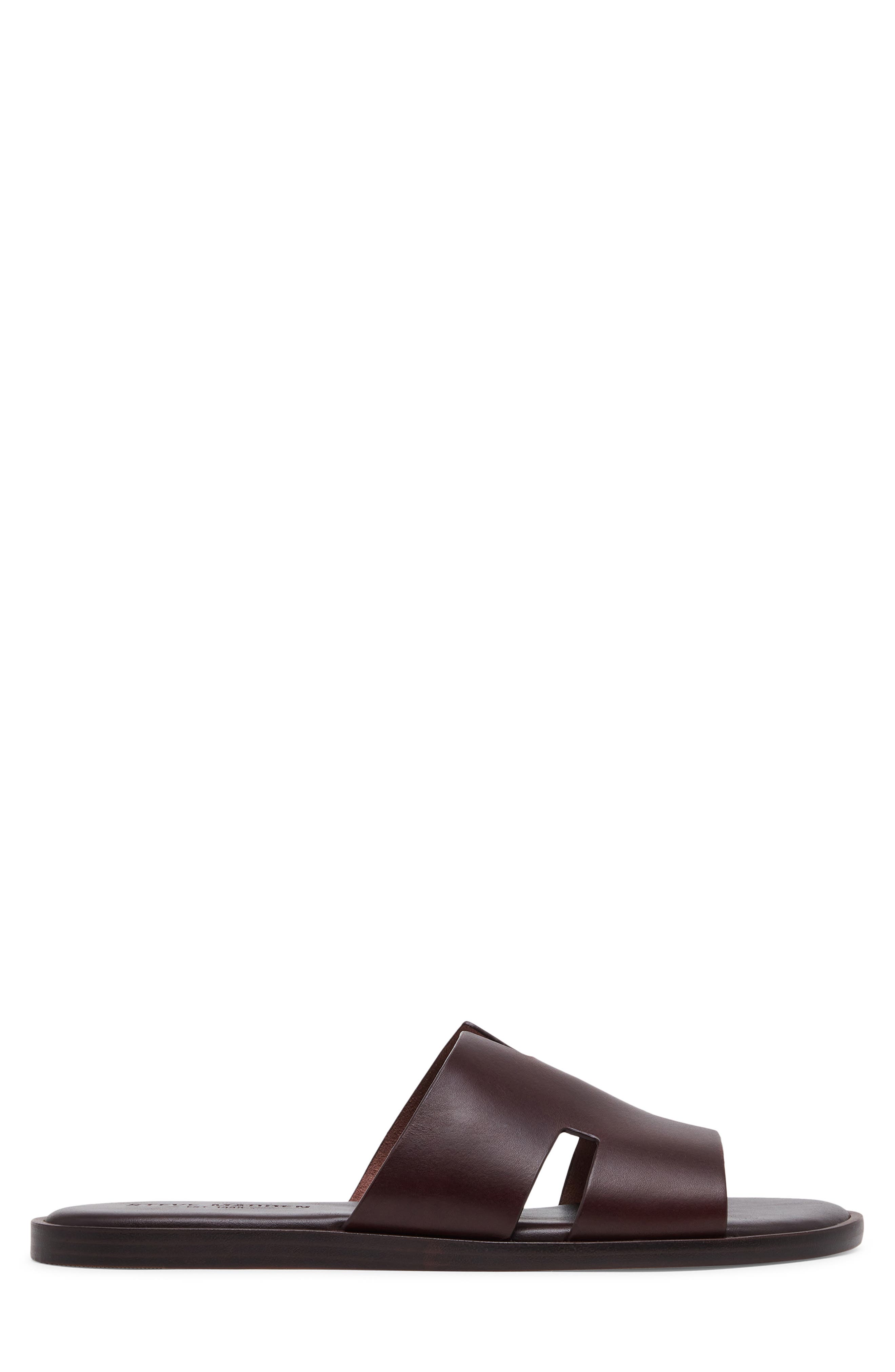 Levvy Slide Sandal, Alternate, color, BROWN LEATHER