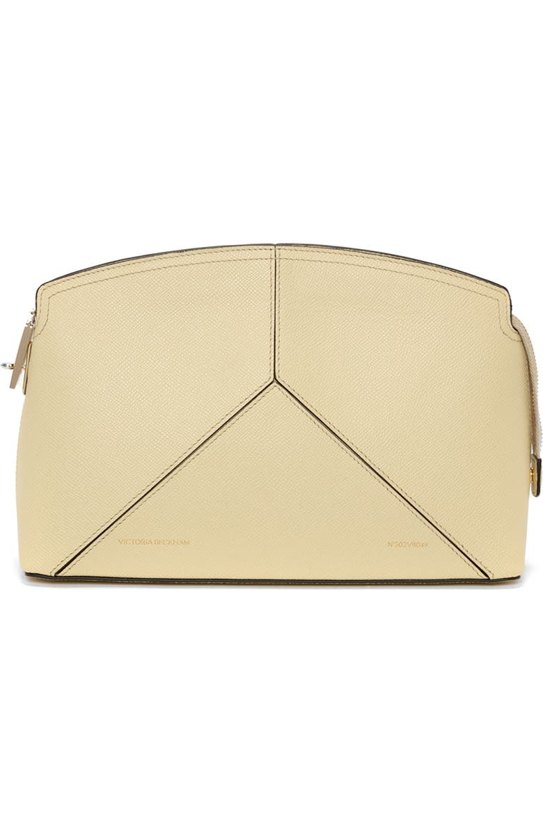 Victoria Beckham The Victoria Leather Clutch, Main, color, Ivory
