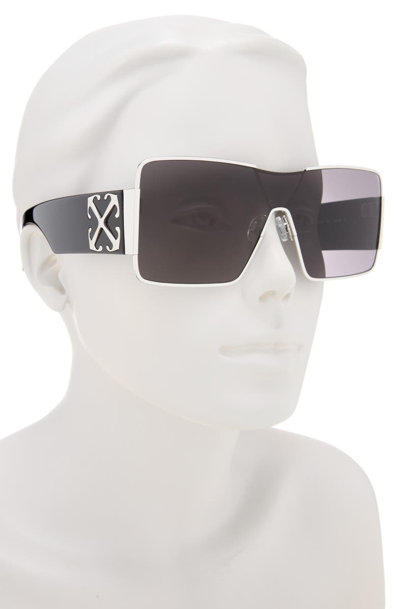 Off-White Square Sunglasses, Alternate, color, Silver Dark Grey