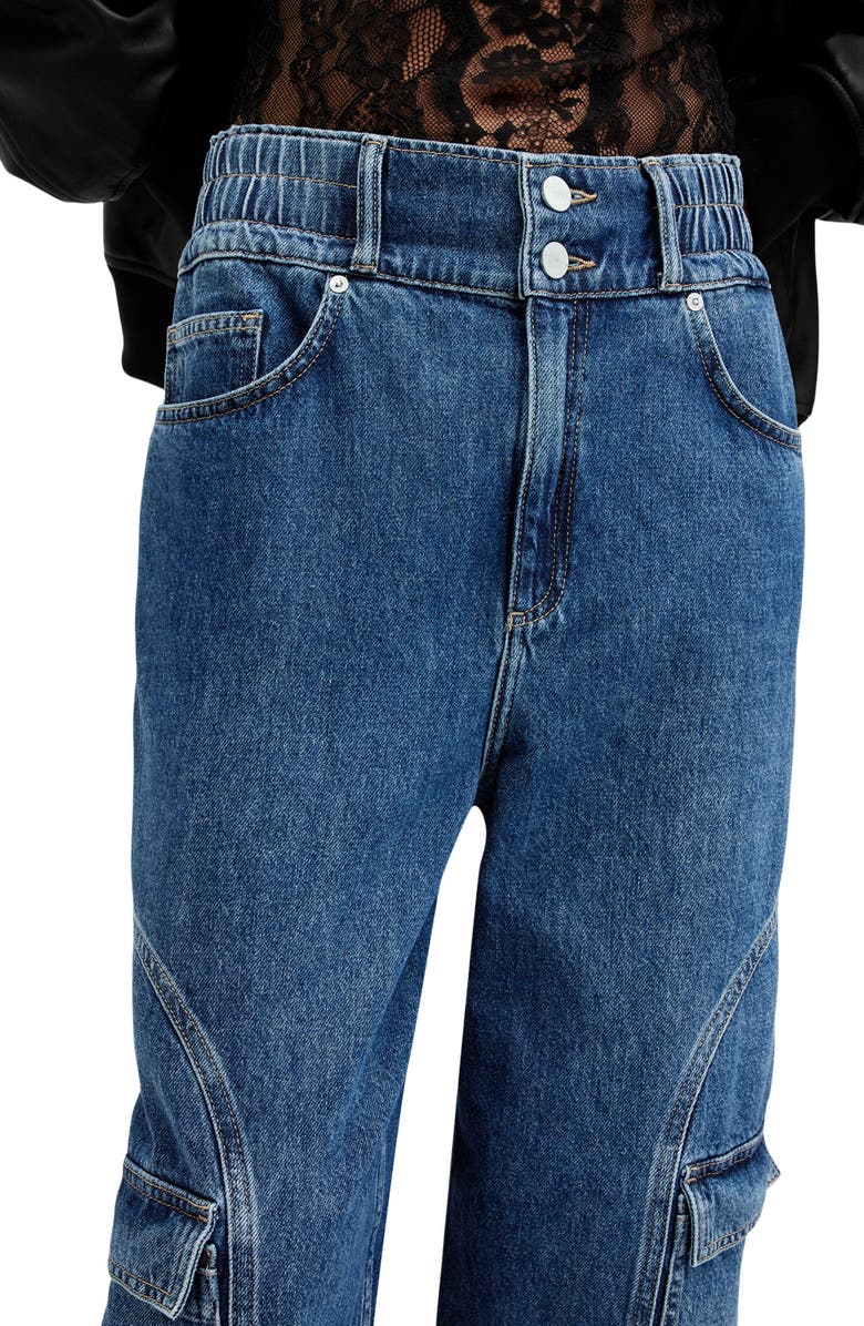 AllSaints Hailey High Waist Straight Leg Cargo Jeans, Alternate, color,
