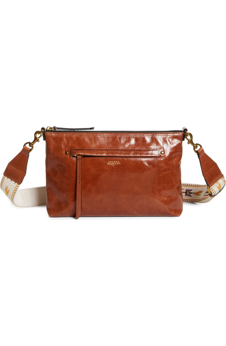 Isabel Marant Nessah Wardy Leather Shoulder Bag, Main, color,