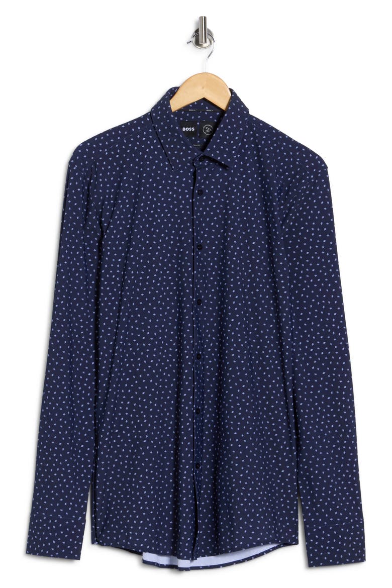 Hank Kent Stretch Cotton Dress Shirt, Alternate, color, NVY