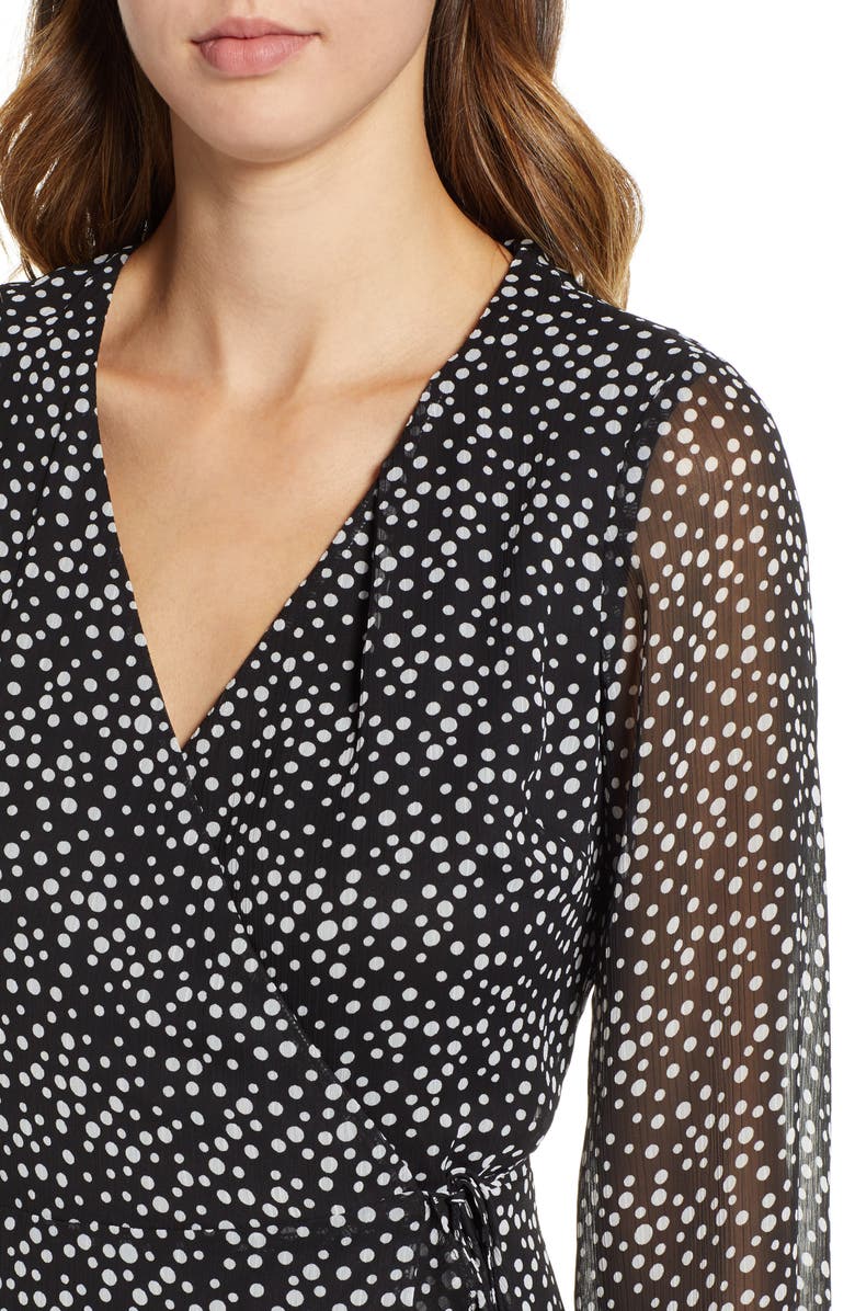 All in Favor Brittany Wrap Minidress, Alternate, color,