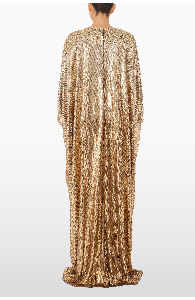 Jenny Packham Fontaine Sequin-Embellished Maxi Dress, Alternate, color, Bronze