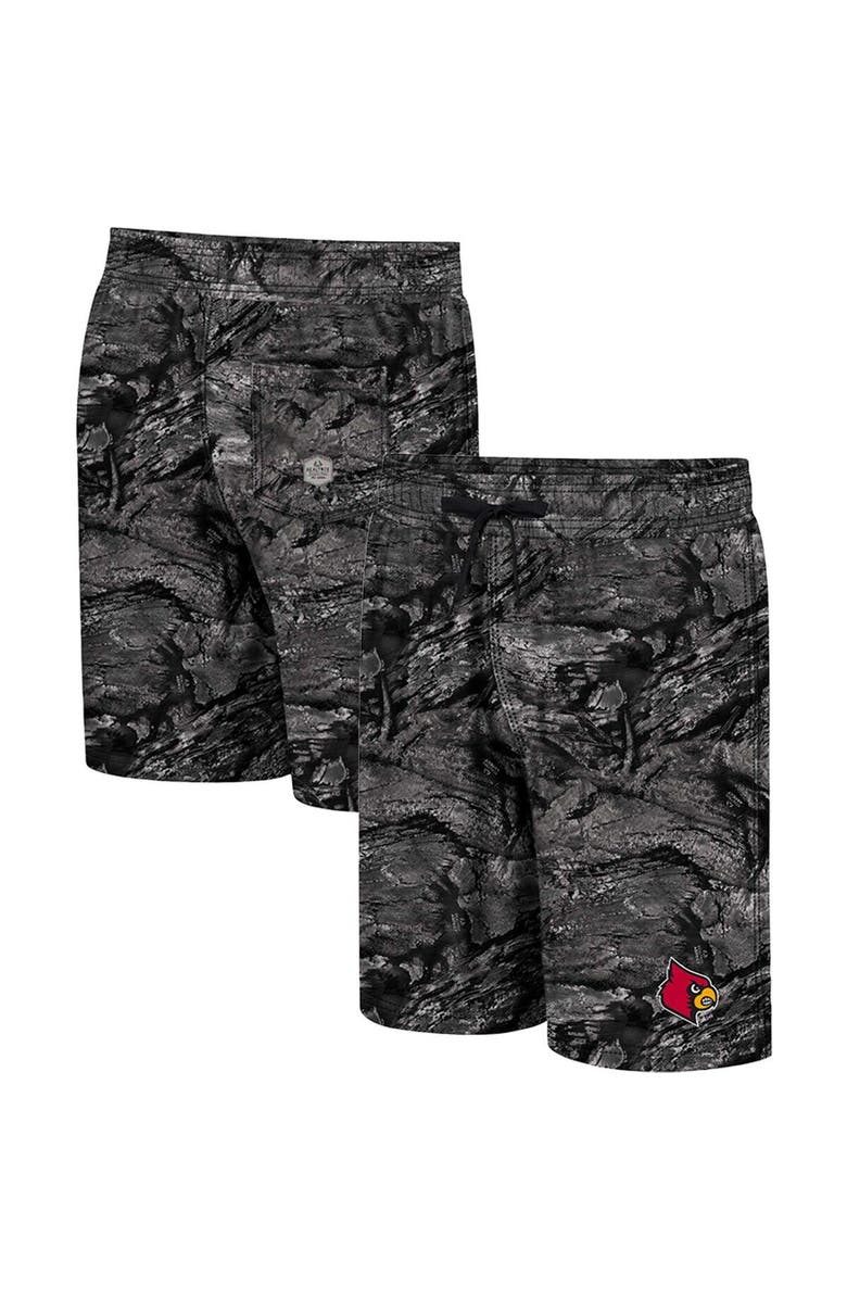 COLOSSEUM Men's Colosseum Charcoal Louisville Cardinals Realtree Aspect Ohana Swim Shorts, Main, color, 