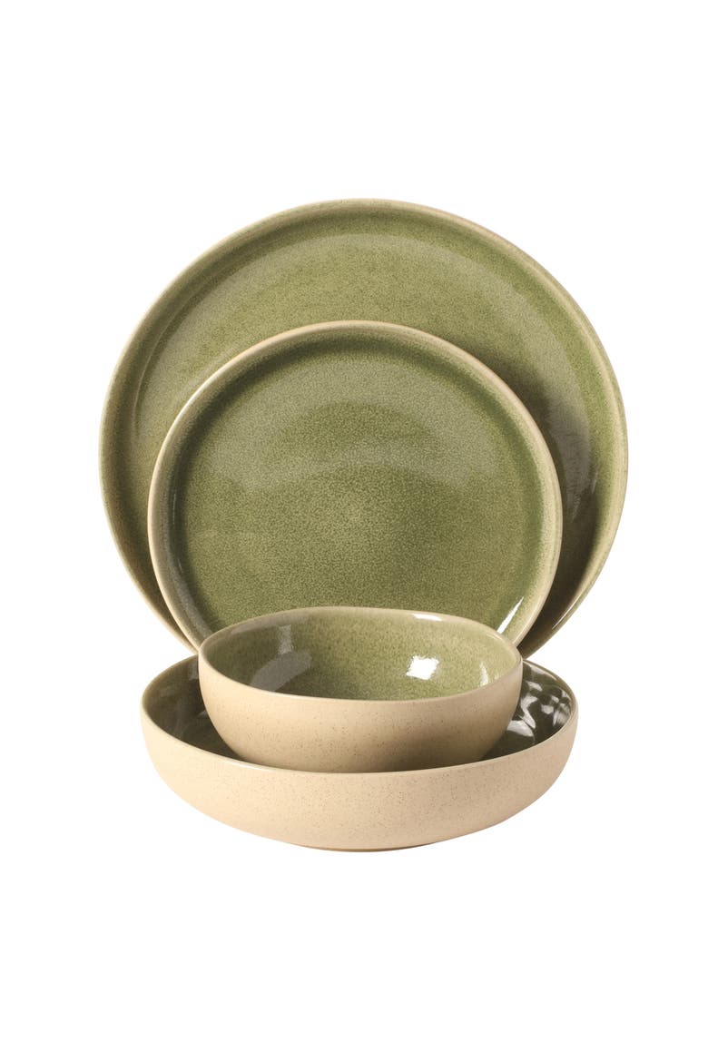 Manila Bay 16-Piece Reactive Glaze Stoneware Dinnerware Set, Alternate, color, Multicolors