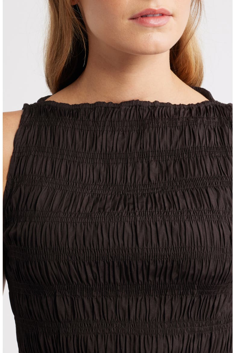 The Melody Smocked Midi Dress, Alternate, color, MOLASSES