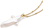 Nialaya Pearl Cross Chain Necklace