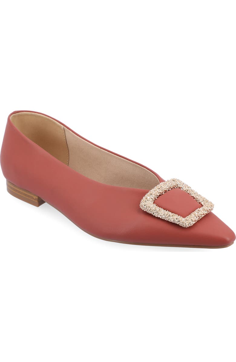 Journee Collection Elown Flat, Main, color, Clay