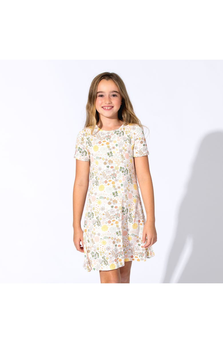 Bellabu Bear Kids' Fall Floral Short Sleeve Dress, Alternate, color, Fall Floral