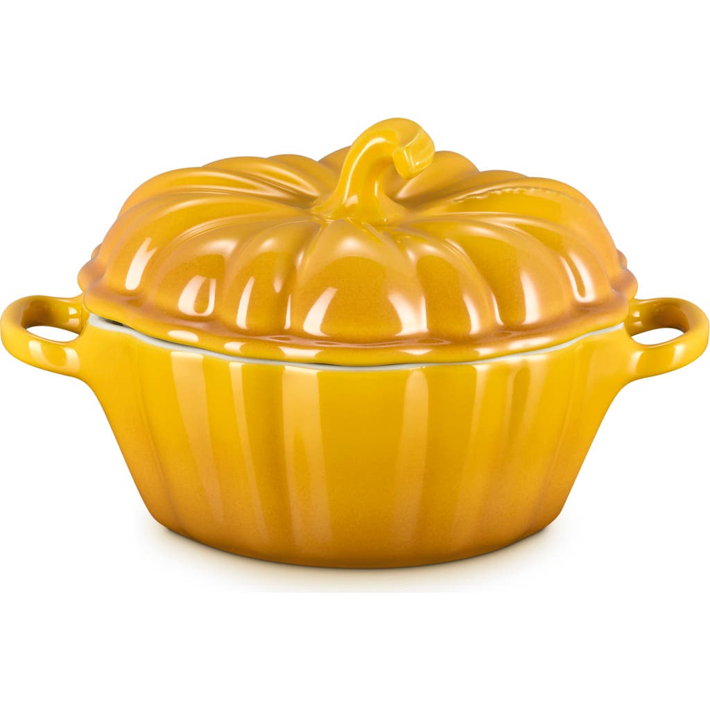 Le Creuset Pumpkin Stoneware Casserole Dish In Yellow