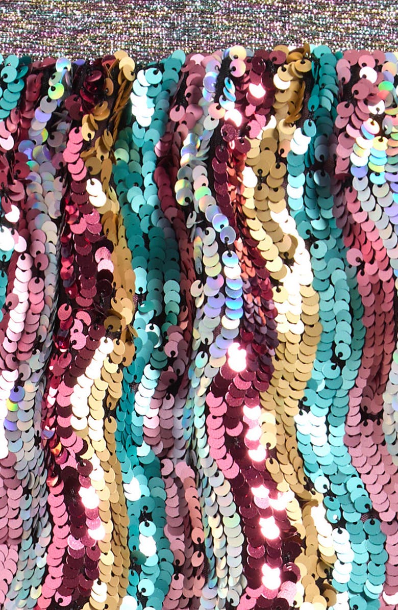 NEXT Kids' Wavy Stripe Sequin Skirt, Alternate, color, Pink Multi