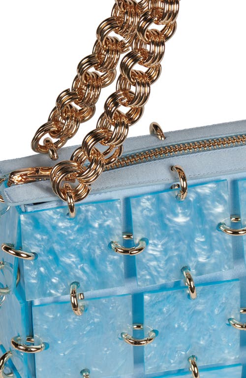 Jeffrey Campbell Les-filles Shoulder Bag In Light Blue Satin Combo