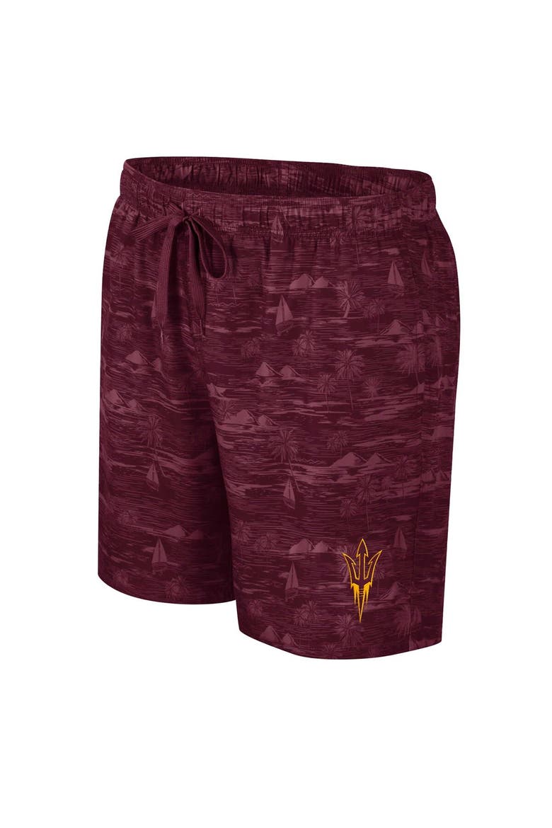 Men's Colosseum Maroon Arizona State Sun Devils Ozark Swim Shorts, Alternate, color, Maroon
