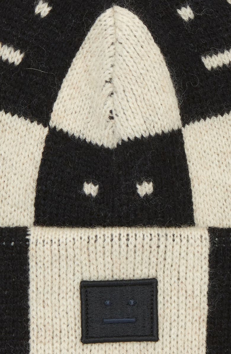 Acne Studios Kids' Kuri Face Checkerboard Wool Beanie, Alternate, color, 