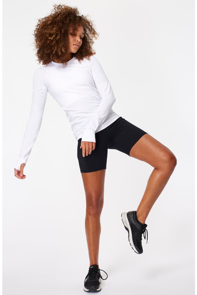 Athlete Seamless Long Sleeve Workout Top, Alternate, color, WHITE