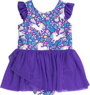 RuffleButts Girls Flutter Sleeve Leotard