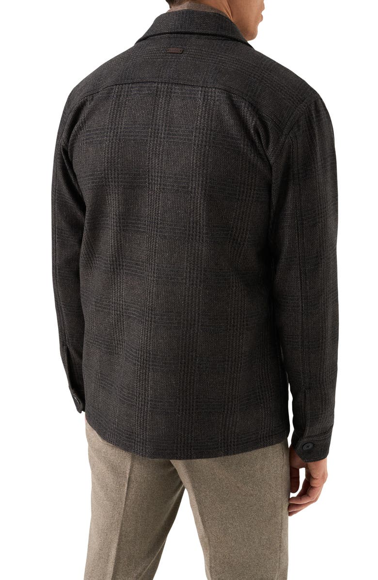 Eton Check Wool & Cashmere Jacket, Alternate, color, Dark Grey