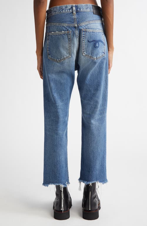 R13 R13 RIPPED TAILORED DROP CROTCH CROP JEANS