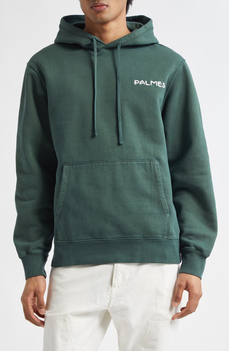 PALMES Tower Graphic Hoodie, Main, color, Dark Green