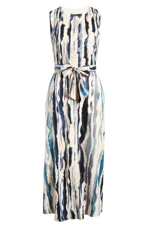 Tie Dye Stripe Sleeveless Dress