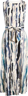 Maggy London Tie Dye Stripe Sleeveless Dress