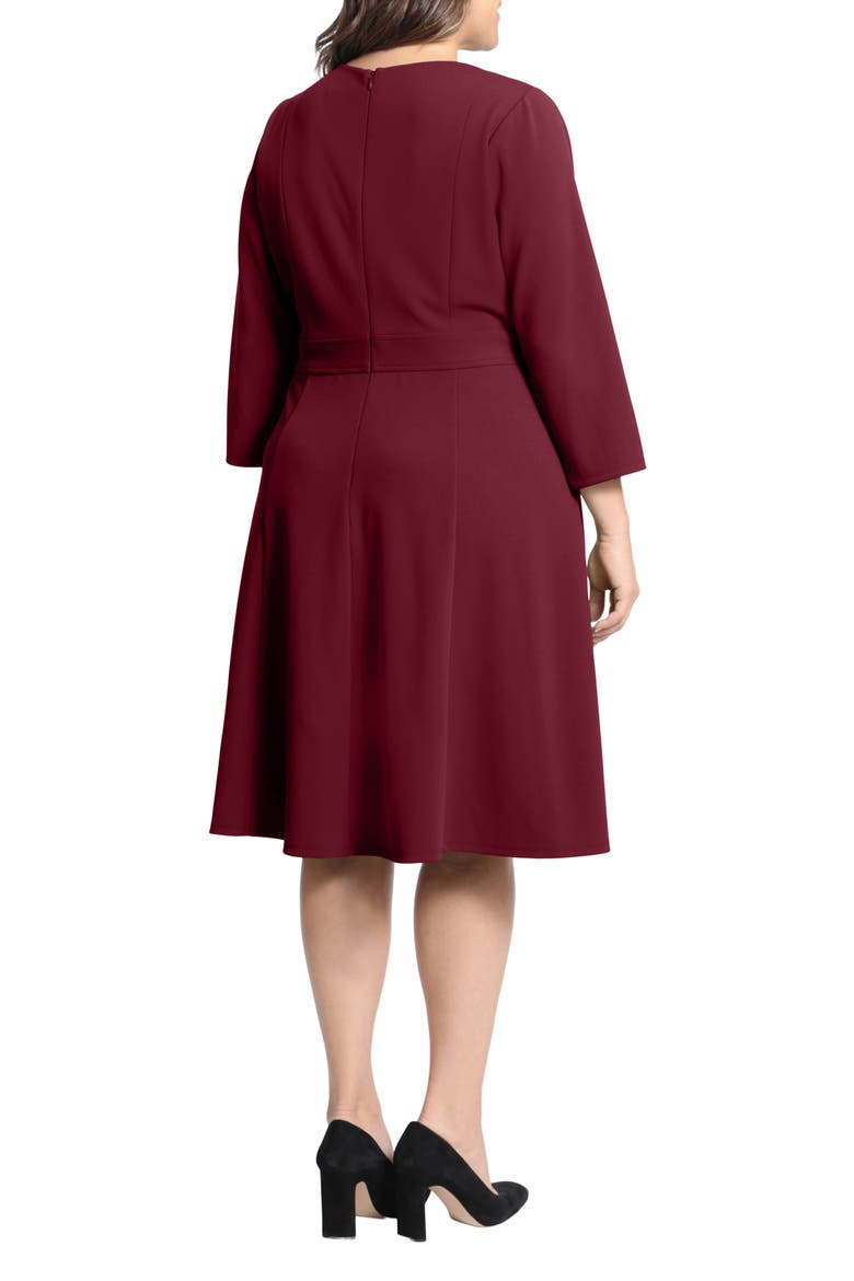 Long Sleeve Seamed Midi Dress, Alternate, color, ARST BURG