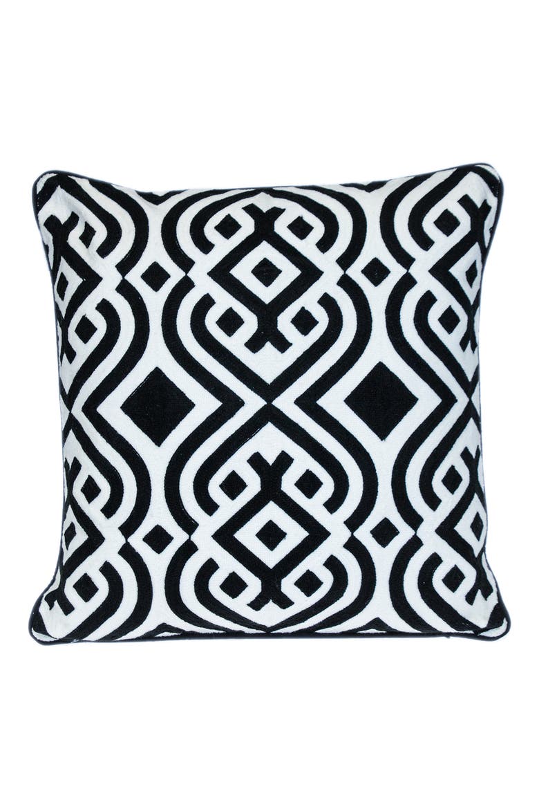 Vega Throw Pillow, Main, color, BLACK