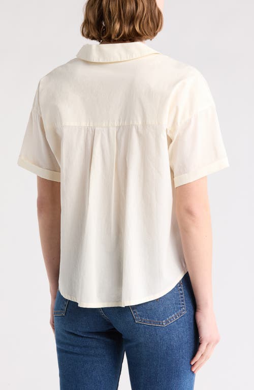 Shop Melrose And Market Camp Shirt In Ivory Egret