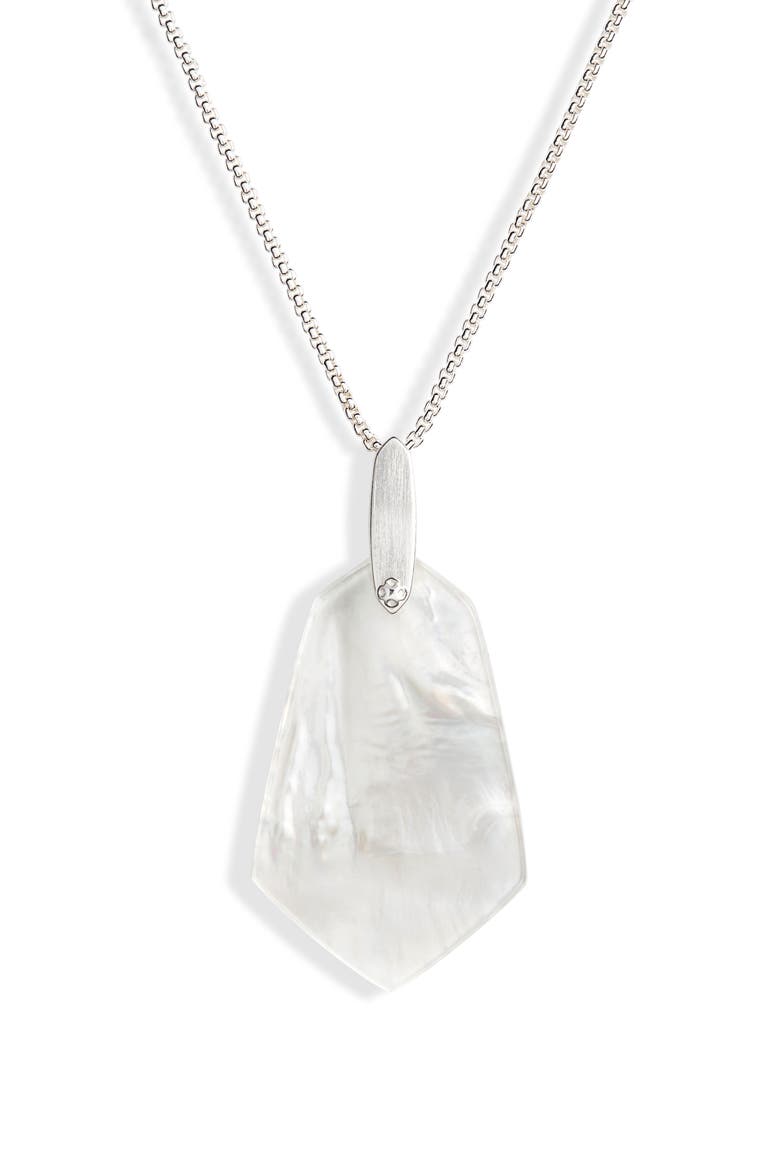 Cam Pendant Slider Necklace, Alternate, color, IVORY MOTHER OF PEARL/ SILVER