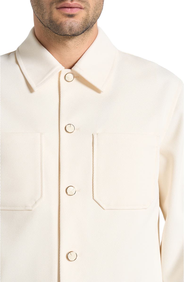 Manière De Voir Benoit Twill Cropped Shirt, Alternate, color, Cream