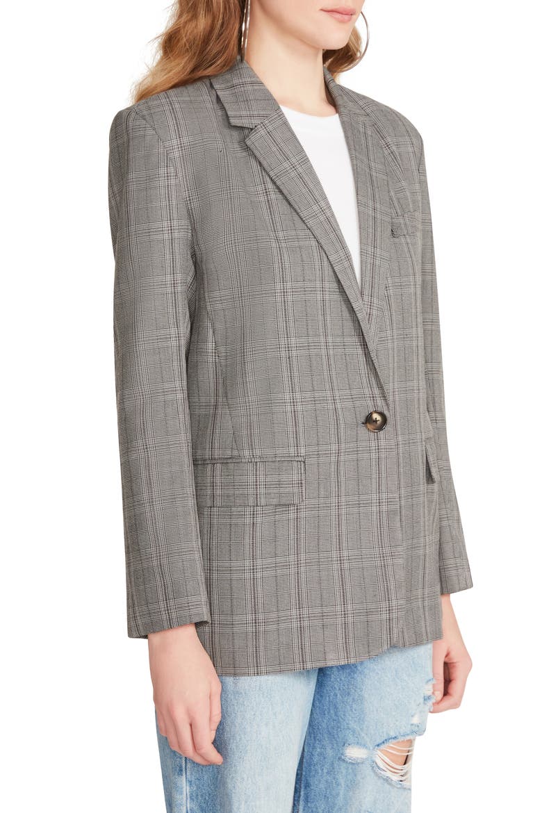 The Big Business Plaid Blazer, Alternate, color, BLACK AND WHITE PLAID