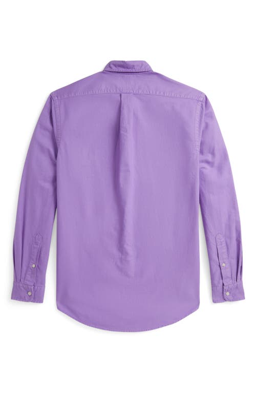 Polo Ralph Lauren Classic Fig Garment Dyed Cotton Button-down Oxford Shirt In Purple