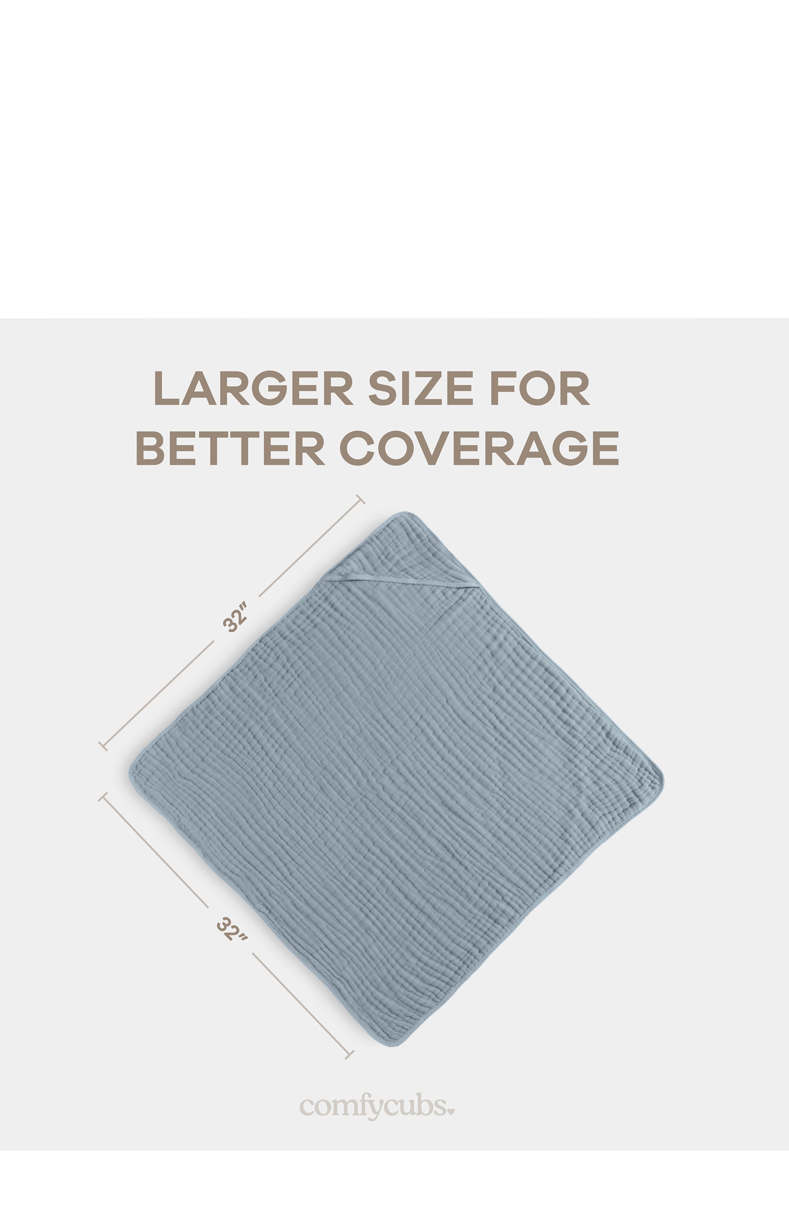 Comfy Cubs Hooded Baby Towels - 6 Layers, Pack of 2 in Pacific Blue And Fern 