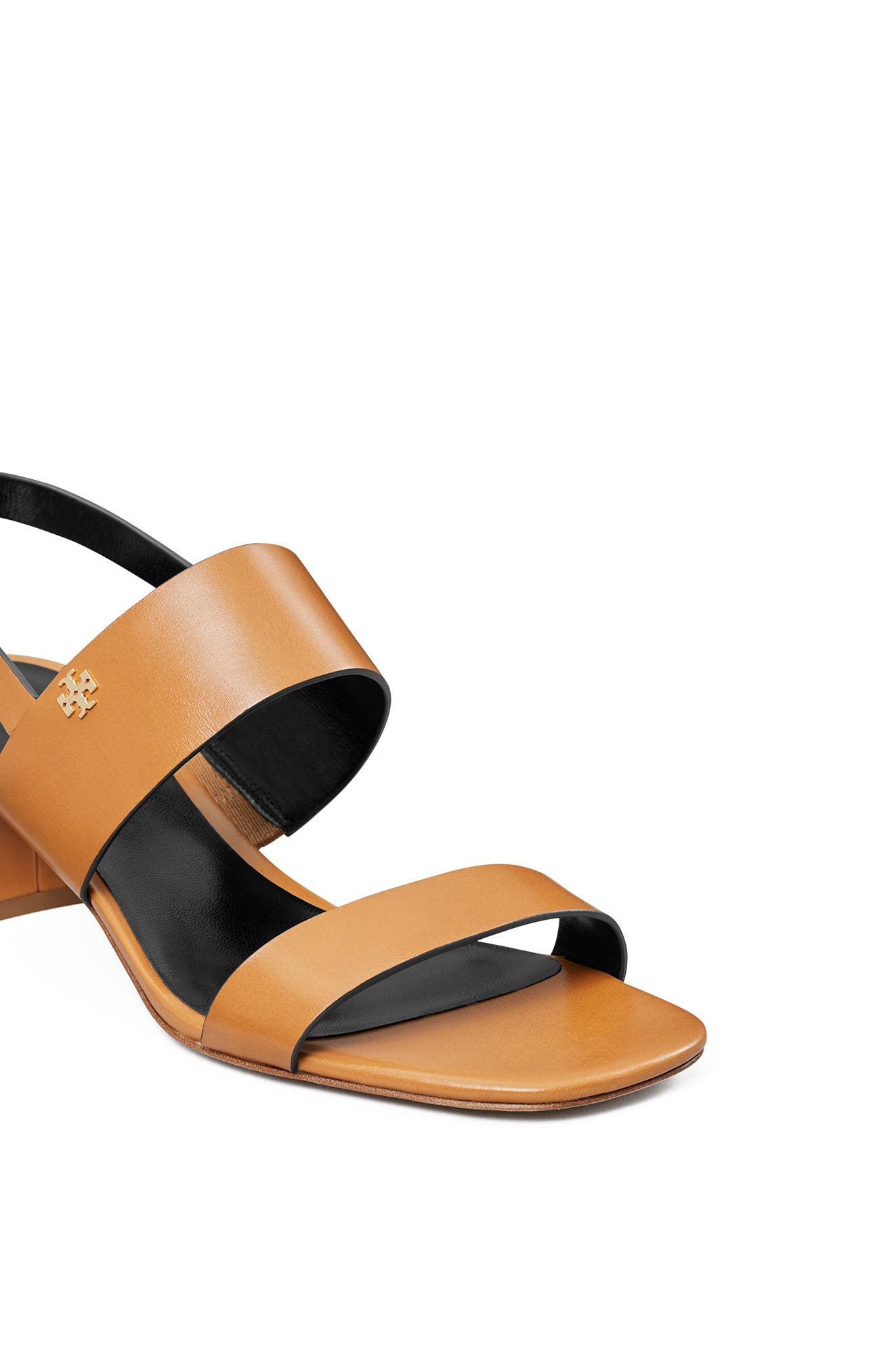Double T Slingback Sandal, Alternate, color, CARAMEL CORN / PERFECT BLACK