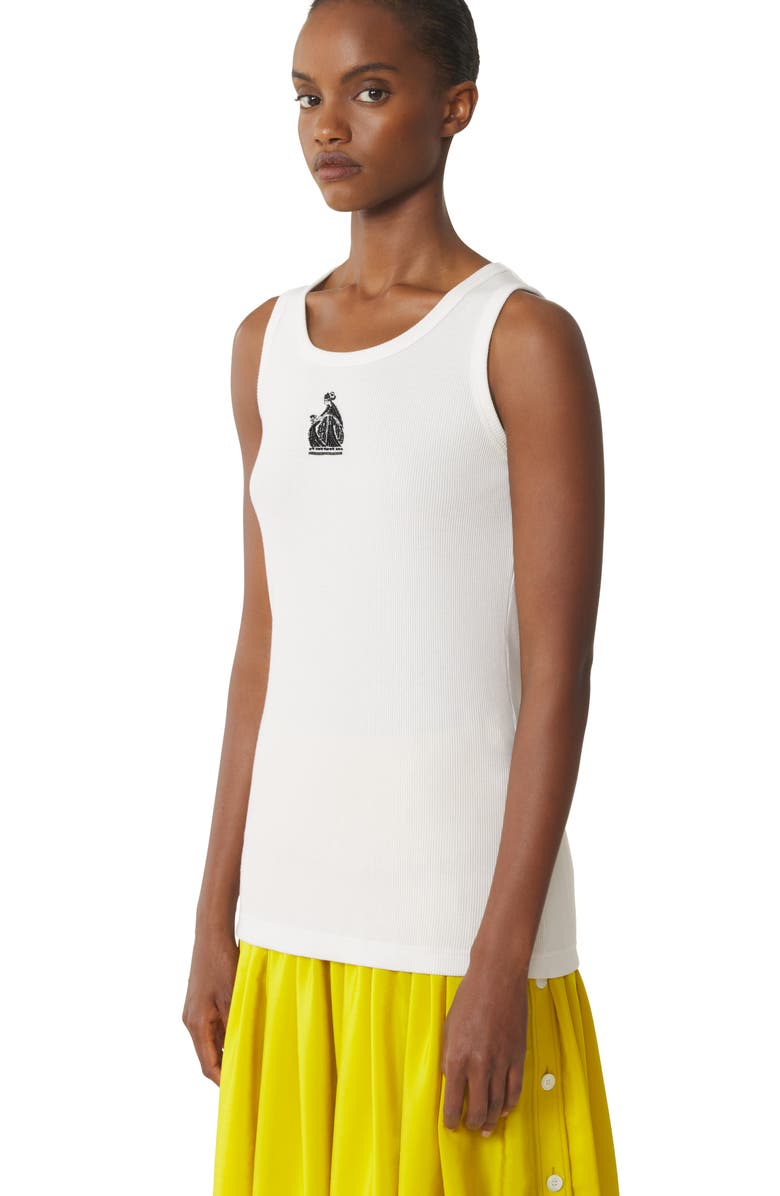 Lanvin Mother And Daughter Ribbed Tank Top, Alternate, color, White