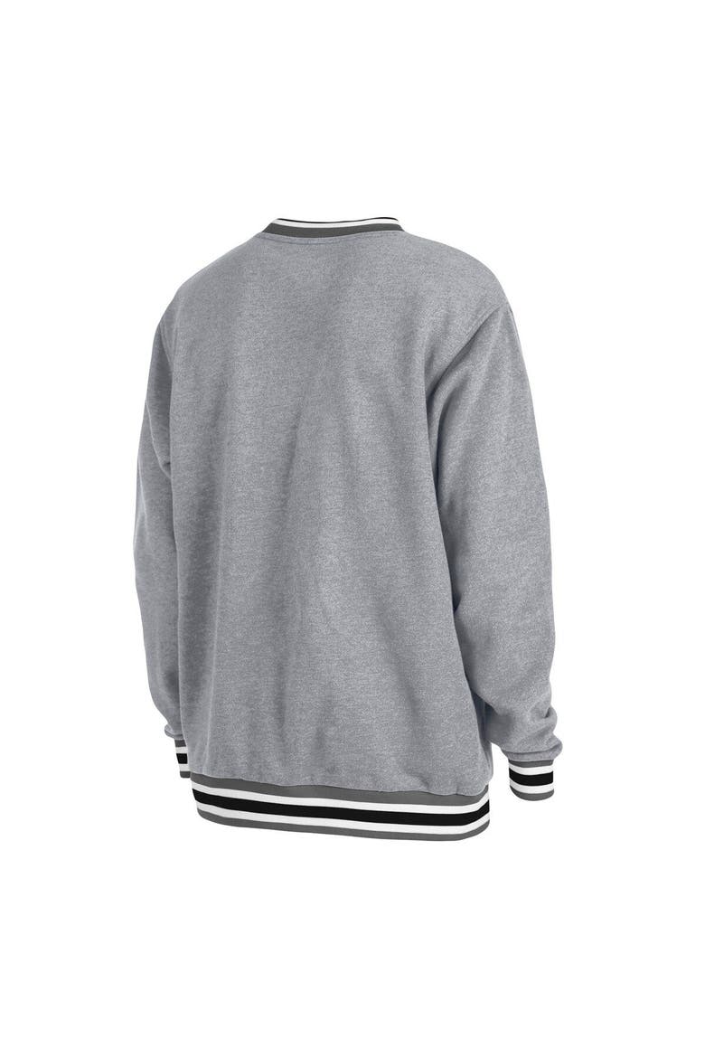 Unisex New Era Heather Gray Brooklyn Nets Vintage Throwback Crew Sweatshirt, Main, color, Gray