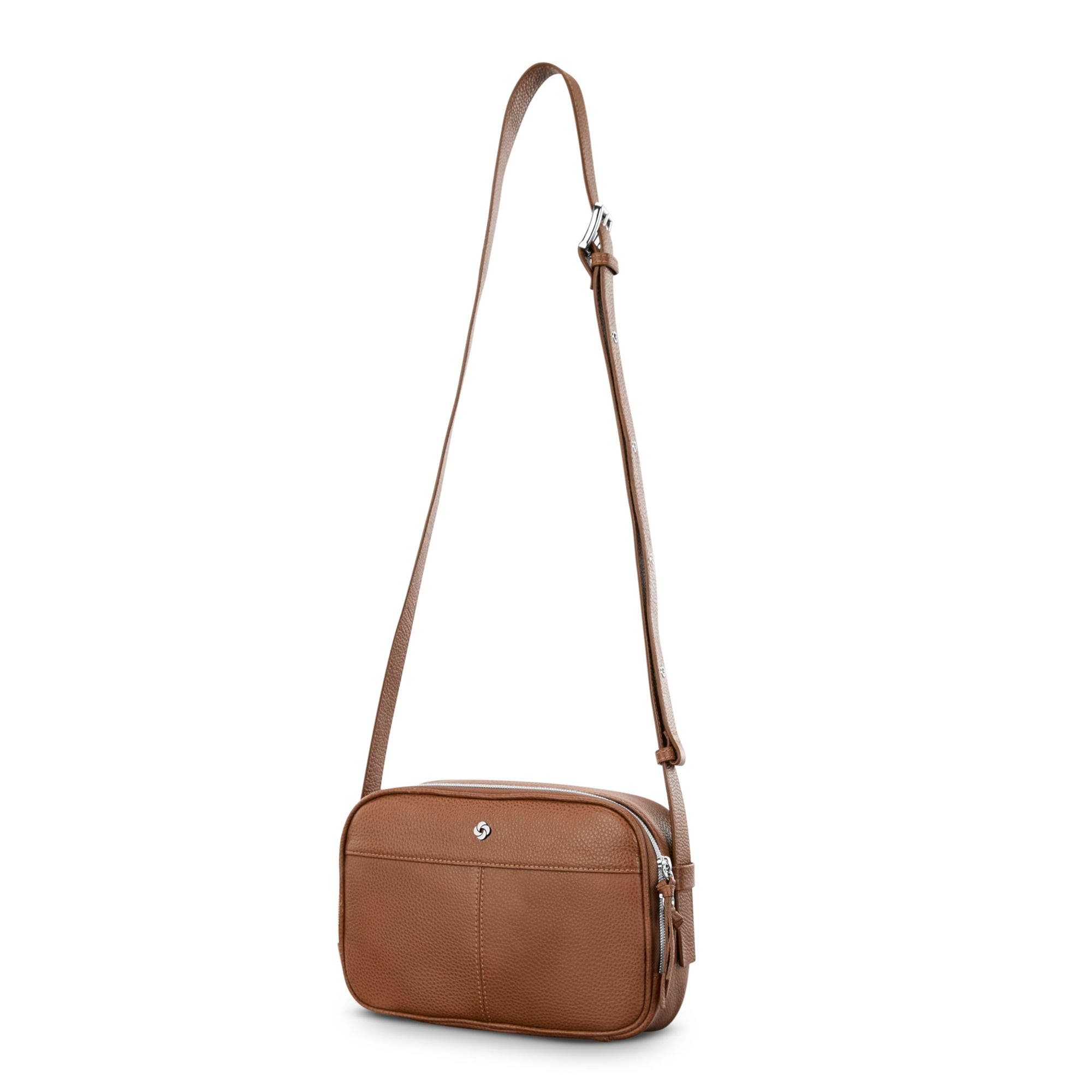 Mobile Solution 2 Leather Crossbody Bag, Alternate, color, Cognac