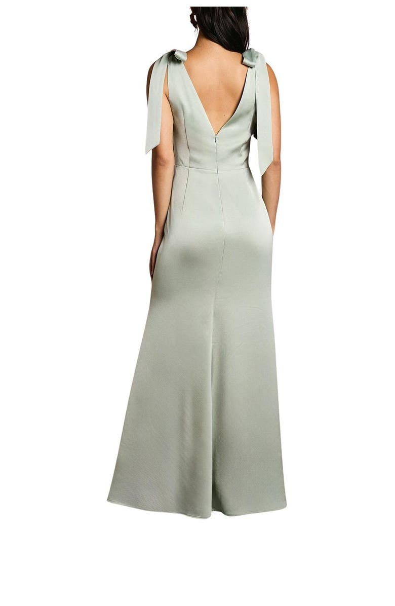 Coast Petite Satin Back Maxi Bridesmaid Dress, Alternate, color, Sage