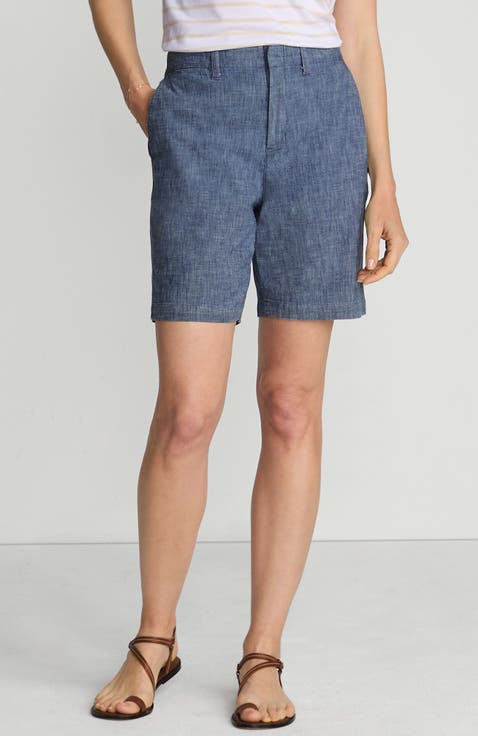 Plus Size Elastic Back Classic 7" Chino Shorts