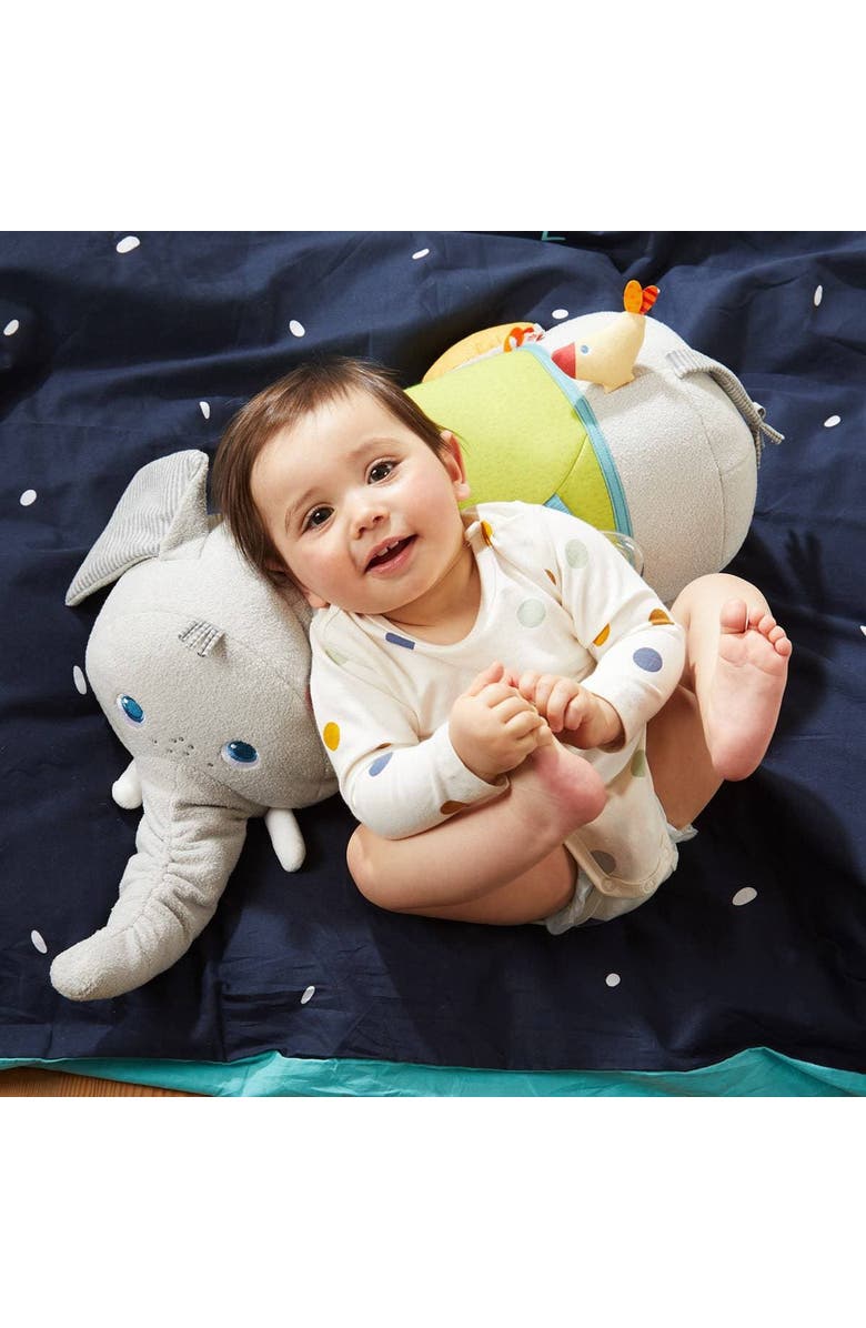 HABA Discovery Elephant Stuffed Animal Sensory Plush Toy with Sounds & Teething Toy Features, Tummy Time Sensory Toy for Babies 6 Months +, Alternate, color, Multi