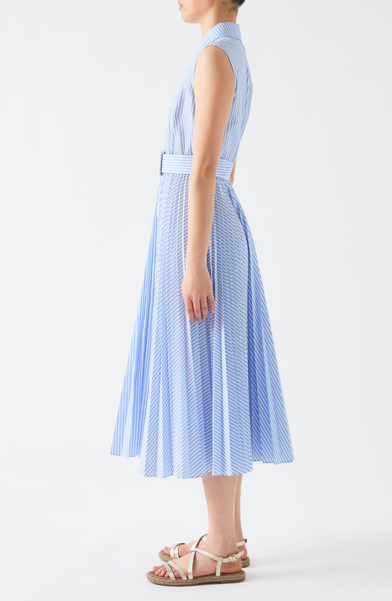 LK Bennett Hally Stripe Sleeveless Pleated Shirtdress, Alternate, color, 