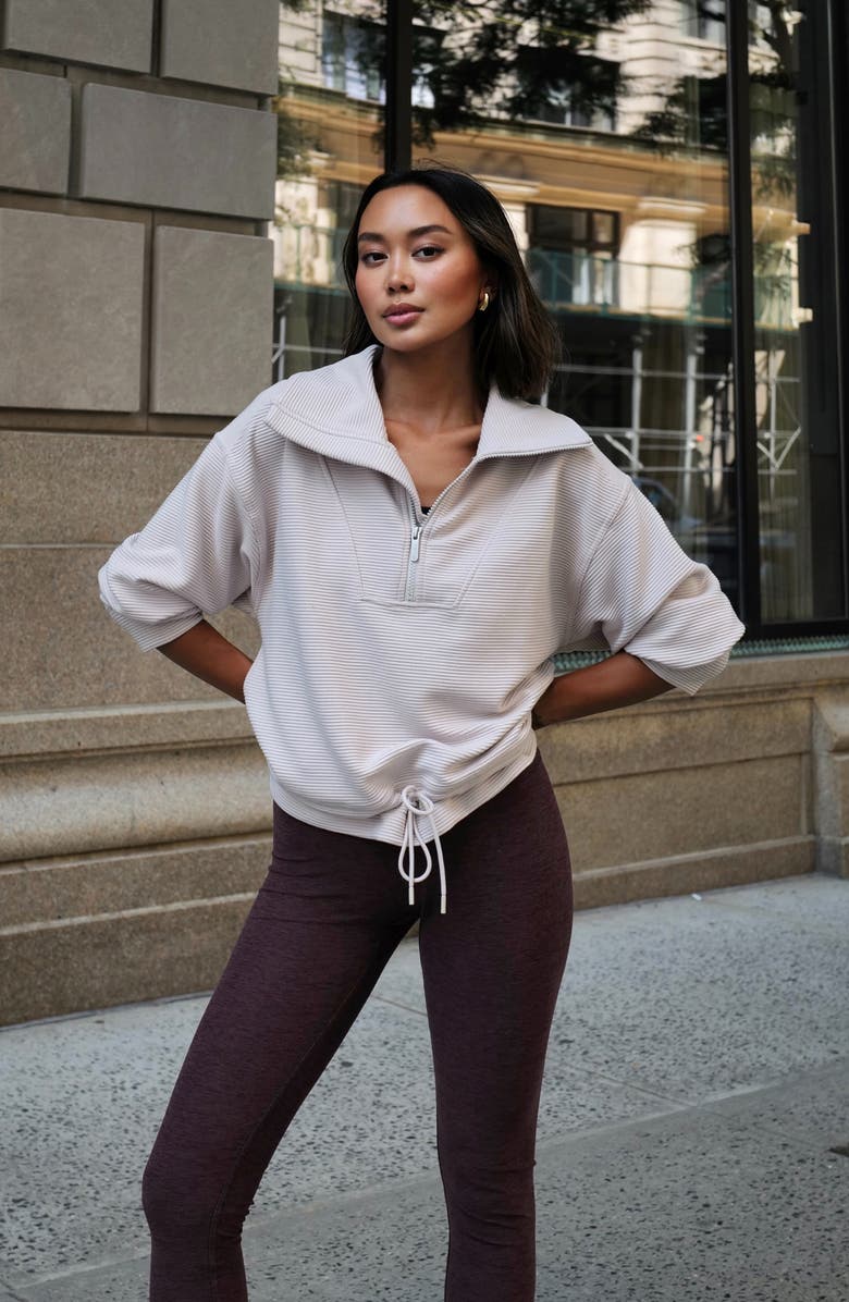 Zella Kickback Ottoman Half Zip Pullover, Alternate, color, Black