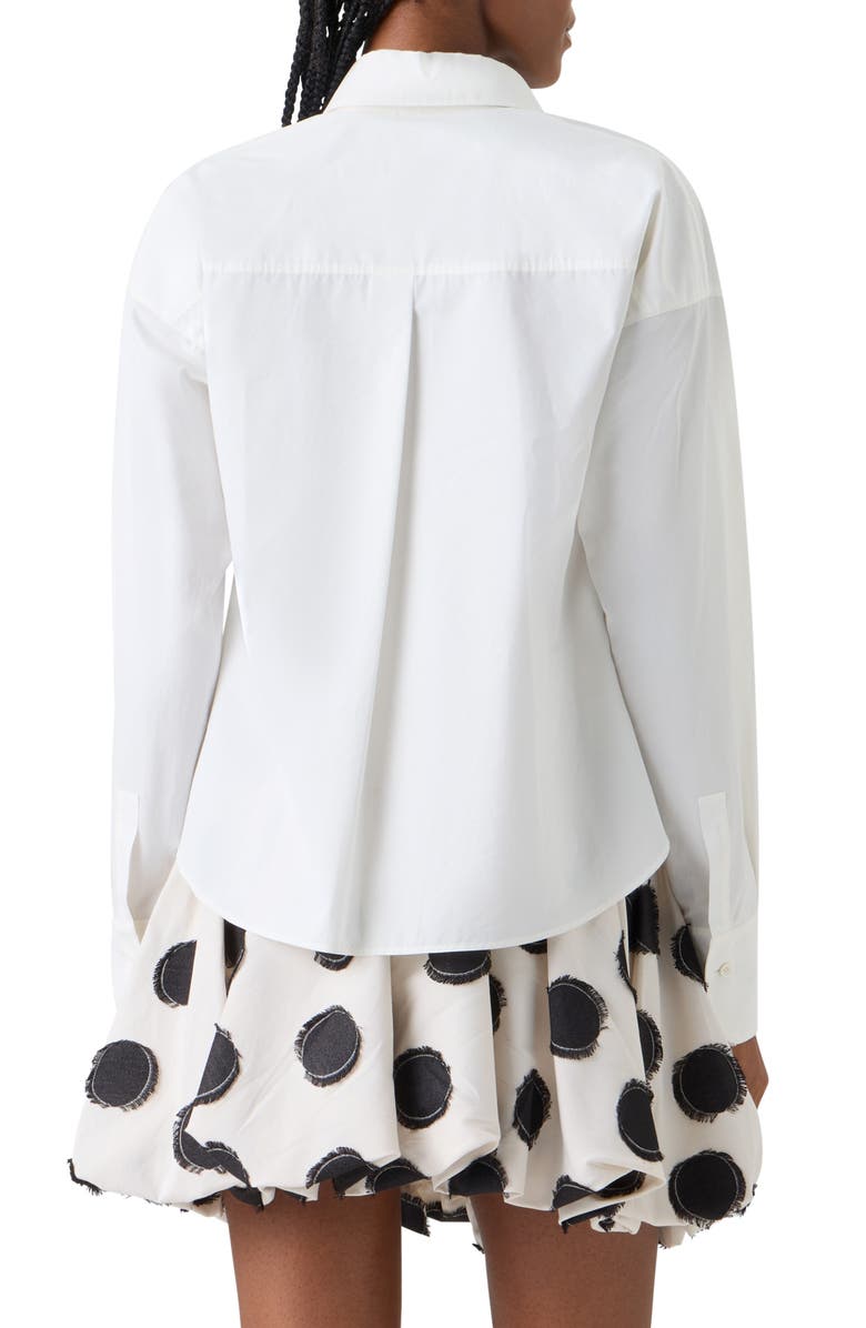 Akris punto Crop Cotton Poplin Button-Up Shirt, Alternate, color,
