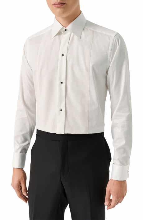 Slim Fit Metallic Bibbed Tuxedo Shirt