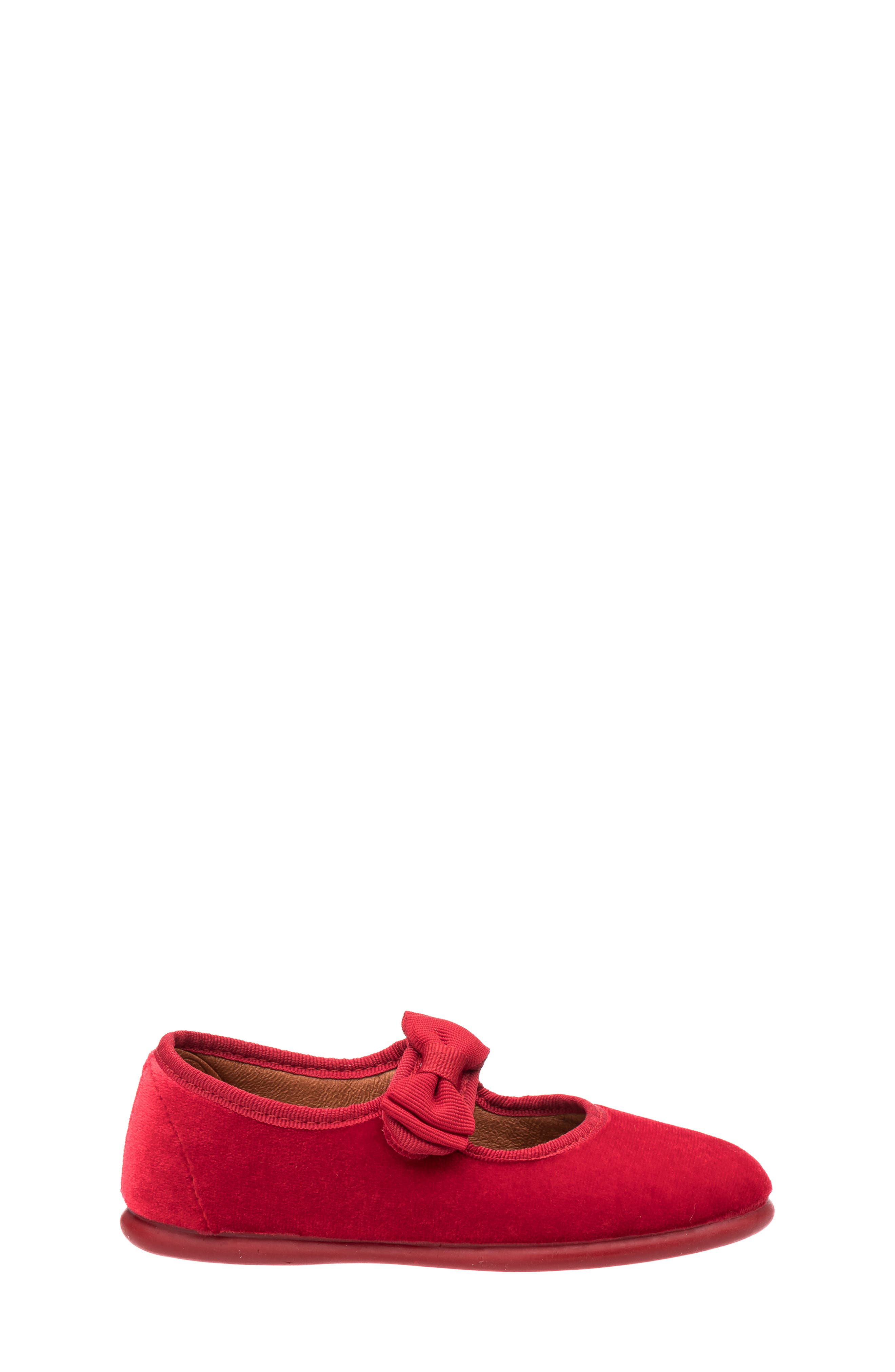 Elephantito Kids' Velvet Bow Mary Jane, Alternate, color, Red