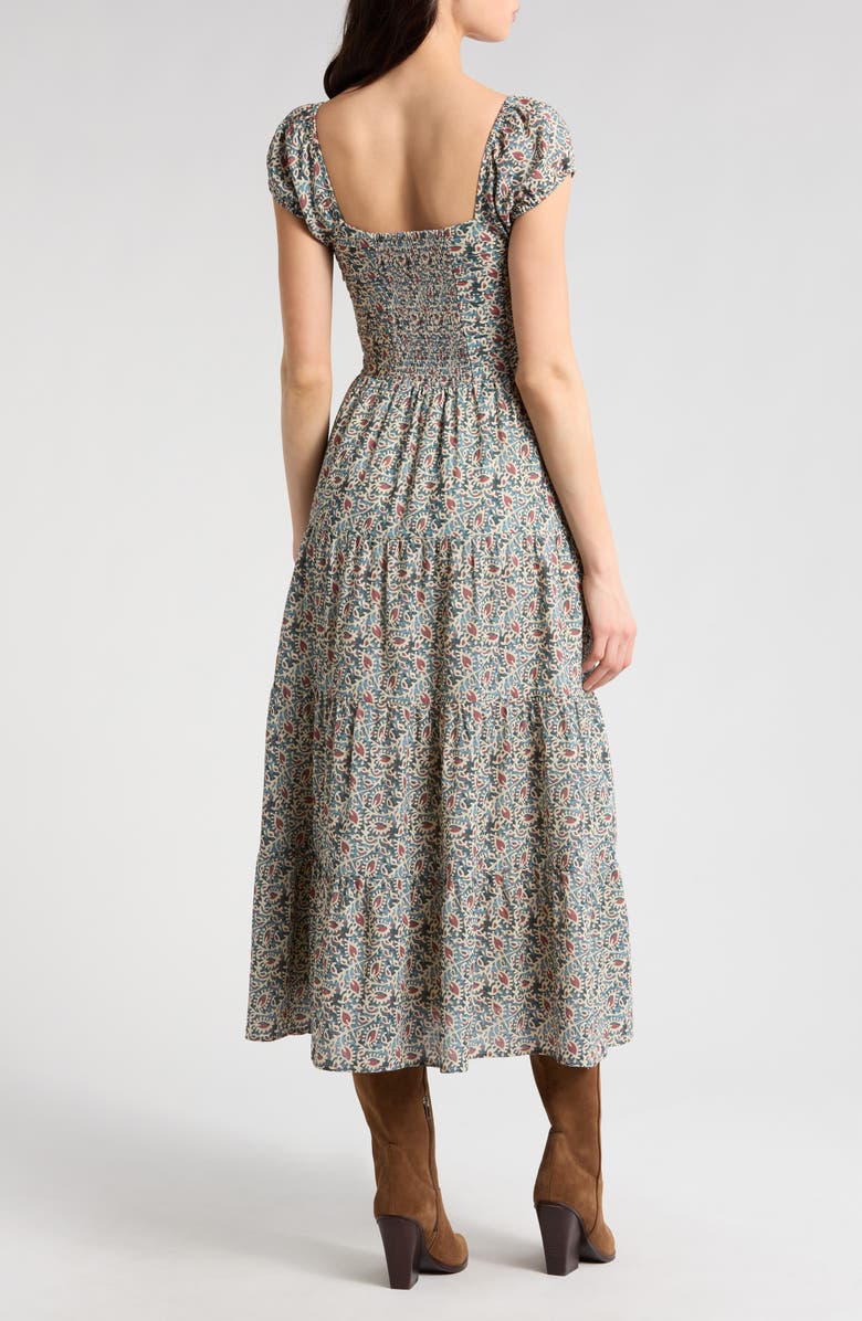 PAIGE Machella Botanical Print Maxi Dress, Alternate, color, Botanical Blue Multi