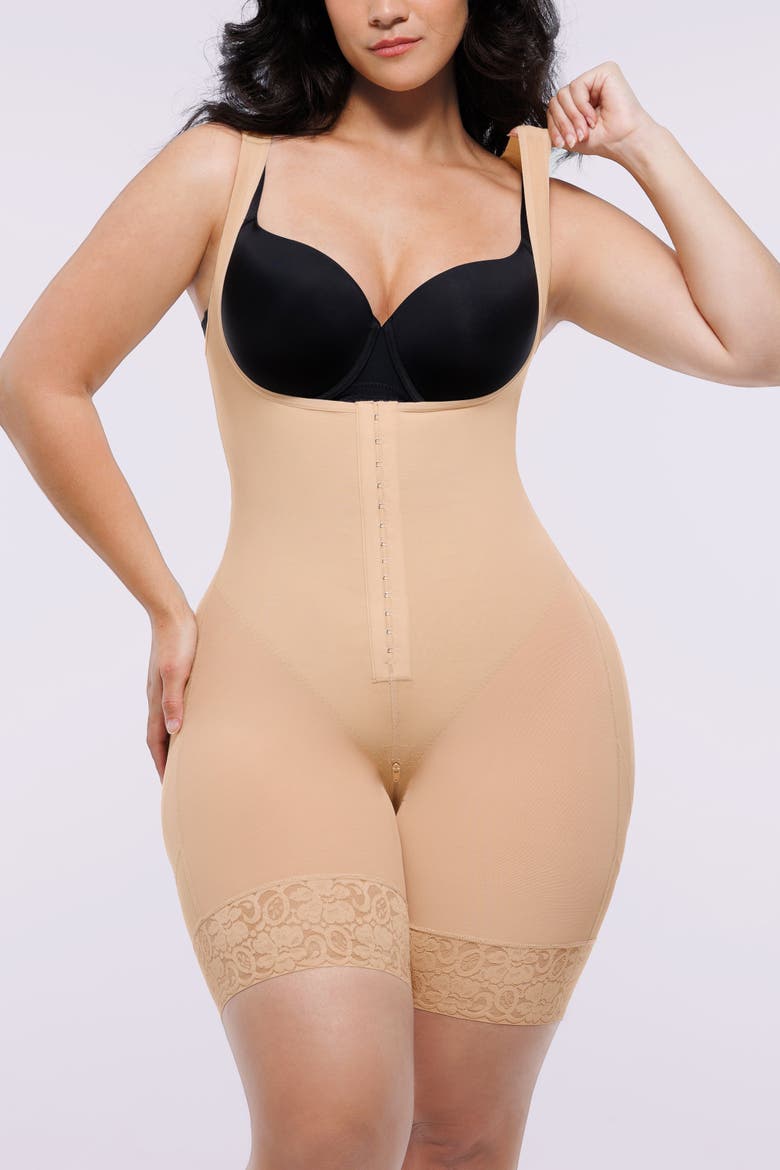 AirSlim® Extreme Compression Open Bust Bodysuit, Main, color, Beige