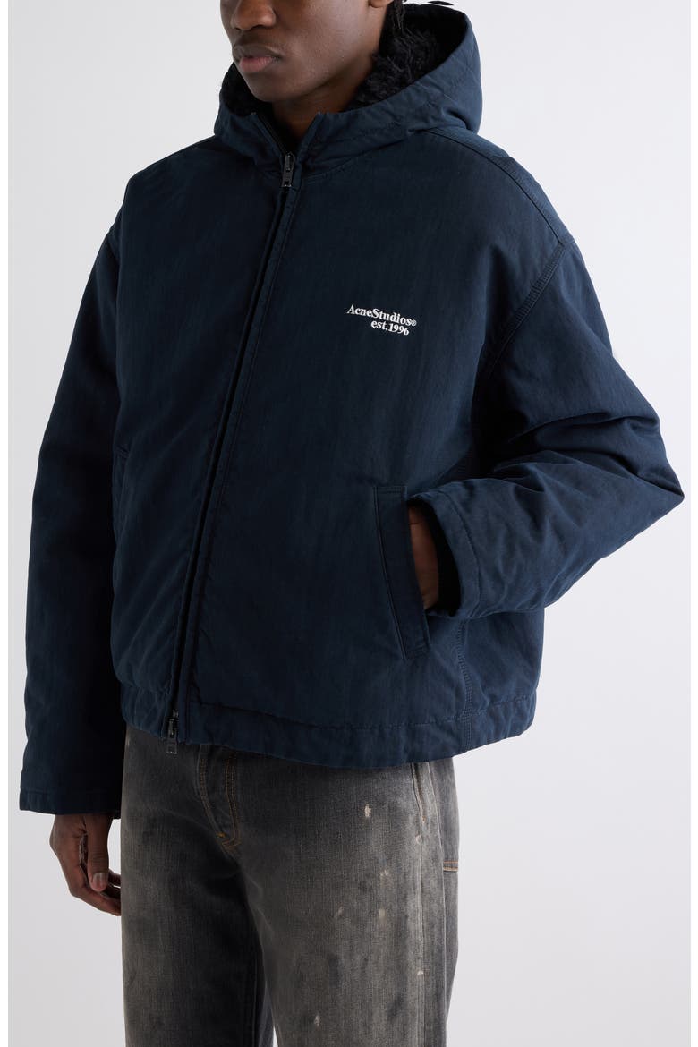 Olavy Waxed Cotton Canvas Hooded Jacket, Alternate, color, EVENING BLUE